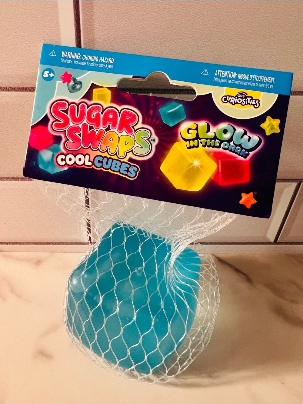 Sugar Swaps Cool Cubes Glow in the Dark - Blue - Squishy